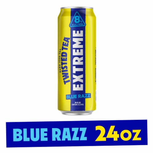 Twisted Tea Extreme Blue Razz Hard Iced Tea Perspective: front