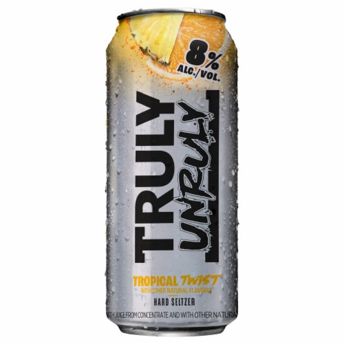 TRULY Unruly Tropical Twist Hard Seltzer Can Perspective: front