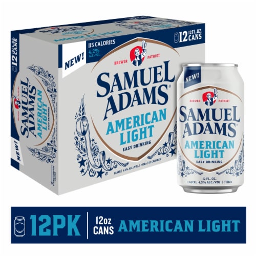 Samuel Adams American Light Lager Beer Perspective: front