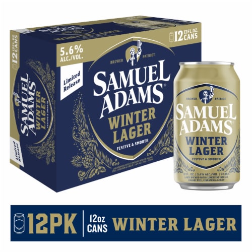 Samuel Adams Winter Lager Seasonal Beer Perspective: front