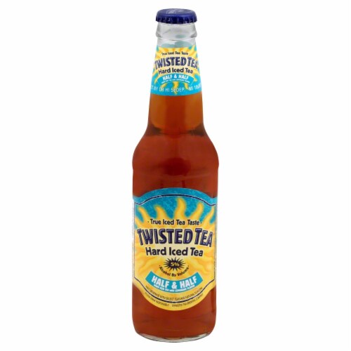 Twisted Tea Half and Half Flavored Hard Beverage Single Bottle Perspective: front