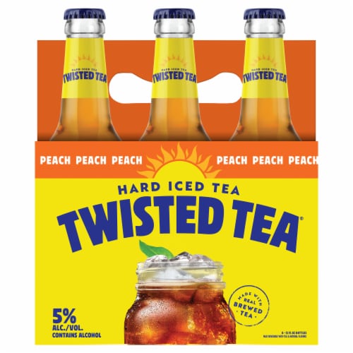 Twisted Tea Peach Hard Iced Tea (6 Pack) Perspective: front