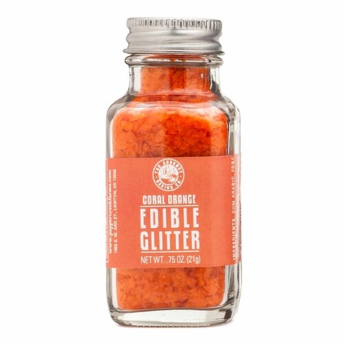 Pepper Creek Farms 400K Coral Orange Edible Glitter - Pack of 6 Perspective: front