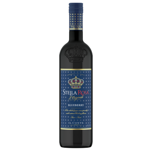 Stella Rosa Blueberry Semi Sweet Italian Red Wine Perspective: front