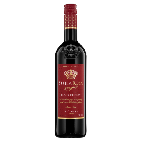 Stella Rosa Black Cherry Semi-Sweet Italian Red Wine Perspective: front