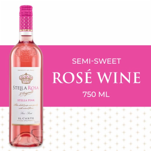 Stella Rosa Pink Italian Semi-Sweet Rose Wine Perspective: front