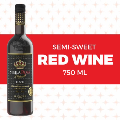 Stella Rosa Black Semi-Sweet Italian Red Wine Perspective: front