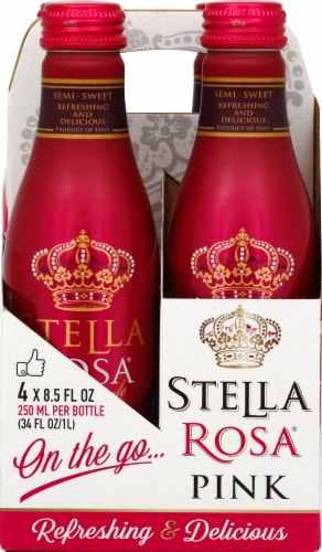 Stella Rosa Pink Semi-Sweet Rosé Wine 4Pk Perspective: front