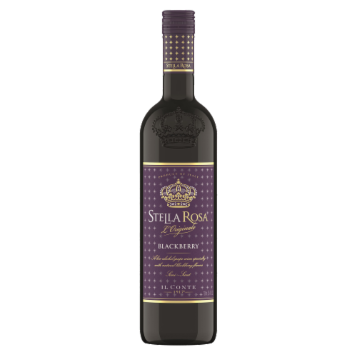 Stella Rosa Blackberry Semi-Sweet Italian Red Wine Perspective: front