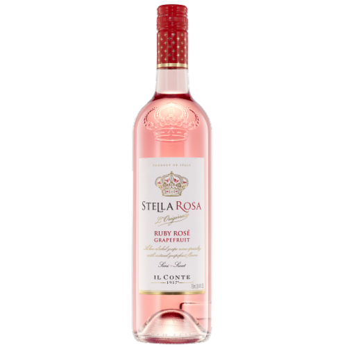 Stella Rosa Ruby Rose Grapefruit Semi-Sweet Italian Rose Wine Perspective: front