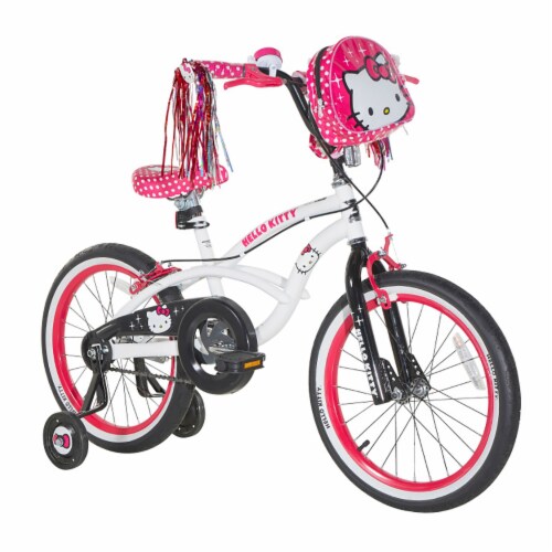 Kids Bike 18 inch Pink and White