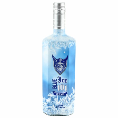 Ice 101 Blue Artic Mint Liqueur Perspective: front