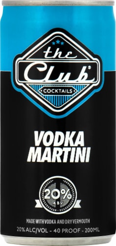 The Club Vodka Martini Ready to Drink Cocktail Single Can Perspective: front