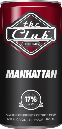 The Club Manhattan Ready to Drink Cocktail Single Can Perspective: front