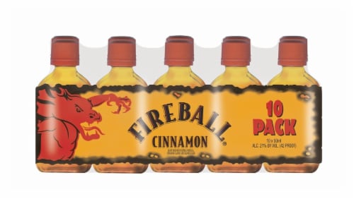 Fireball Wine Based Cinnamon Whisky Ready to Drink Cocktail Perspective: front