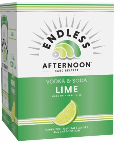 Endless Afternoon Lime Vodka & Soda Hard Seltzer Perspective: front