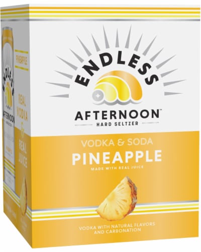 Endless Afternoon Pineapple Vodka & Soda Hard Seltzer Perspective: front