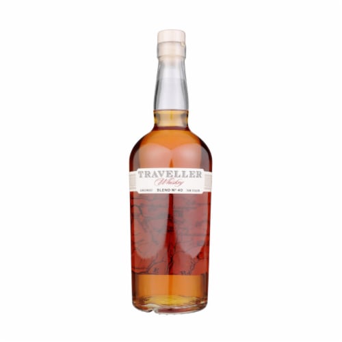 Traveller Whiskey, 90PF, 45% ABV Perspective: front
