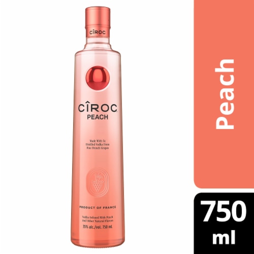CIROC Peach (Made with Vodka Infused with Natural Flavors) Perspective: front
