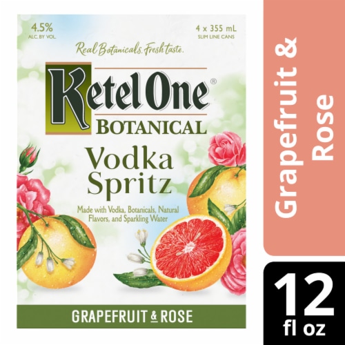 Ketel One Botanical Grapefruit & Rose Vodka Spritz Perspective: front