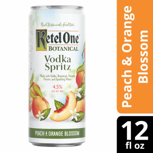 Ketel One Botanical Vodka Spritz Peach & Orange Blossom Perspective: front