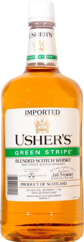 Usher's Green Stripe Blended Scotch Whisky Perspective: front