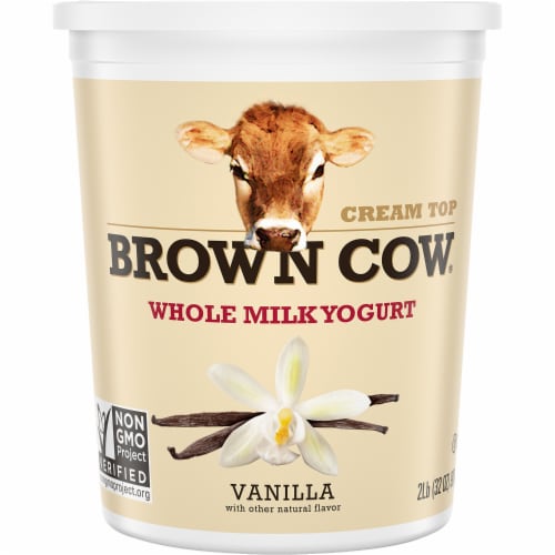 Brown Cow® Vanilla Cream Top Whole Milk Yogurt Perspective: front