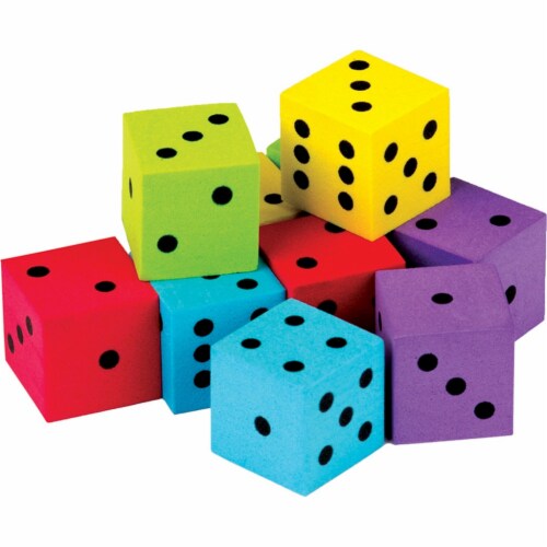 Teacher Created Resources TCR20808 Foam Colorful Dice - Pack of 20 Perspective: front