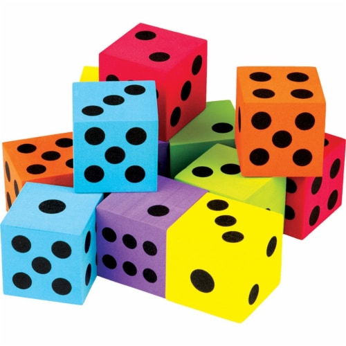 Teacher Created Resources TCR20809 Foam Colorful Large Dice - Pack of 12 Perspective: front
