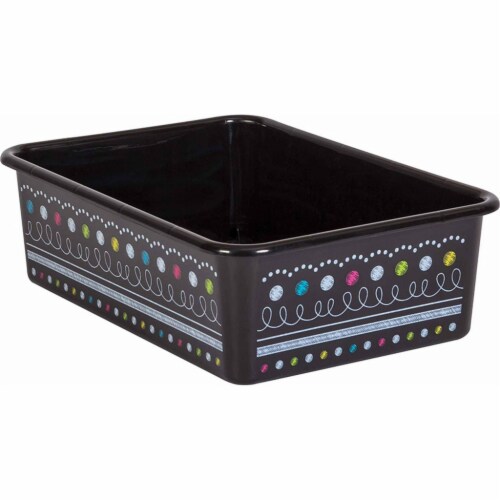 Chalkboard Brights Large Plastic Storage Bin Perspective: front