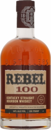Rebel 100 Kentucky Straight Bourbon Whiskey Perspective: front