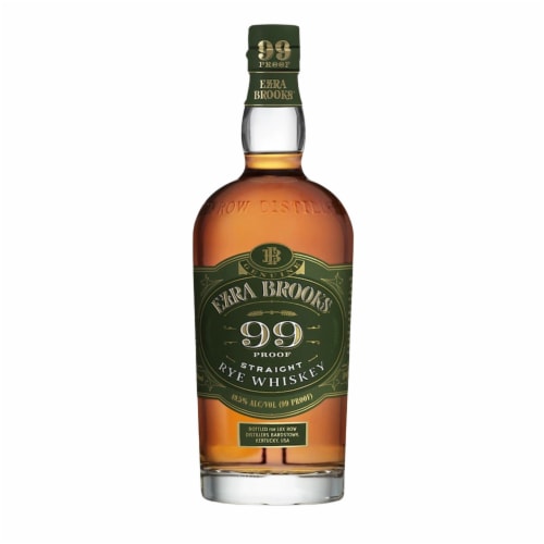 Ezra Brooks Aged 2 Years Kentucky Straight Rye Whiskey Perspective: front