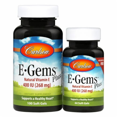Carlson E-Gems Plus 400 Iu 100 + 44 free Sgels Perspective: front