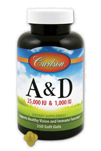 Carlson Vitamins A & D Soft Gels Perspective: front