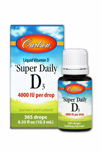 Carlson Super Daily D3 Liquid Vitamin D Dietary Supplement Perspective: front