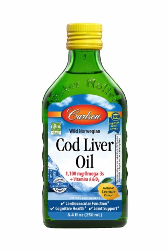 Carlson Lemon Norwegian Cod Liver Oil Perspective: front