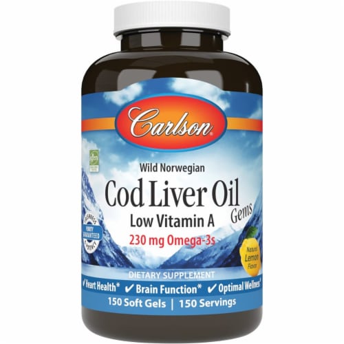 Carlson  Cod Liver Oil Gems   Lemon Perspective: front