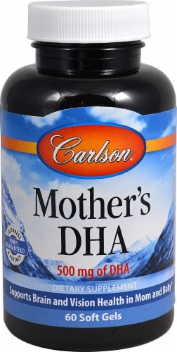 Carlson Mother's DHA Soft Gels 500mg Perspective: front