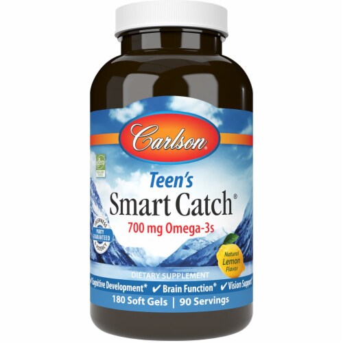 Carlson Smart Catch for Teens - Lemon 700 mg 180 Sgels Perspective: front