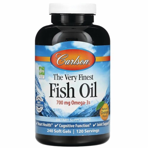 Carlson The Very Finest Fish Oil - Orange 700 mg 240 Sgels Perspective: front
