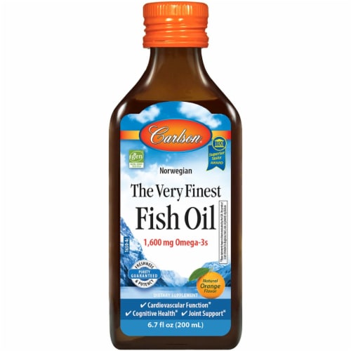 Carlson The Very Finest Orange Flavored Fish Oil Perspective: front