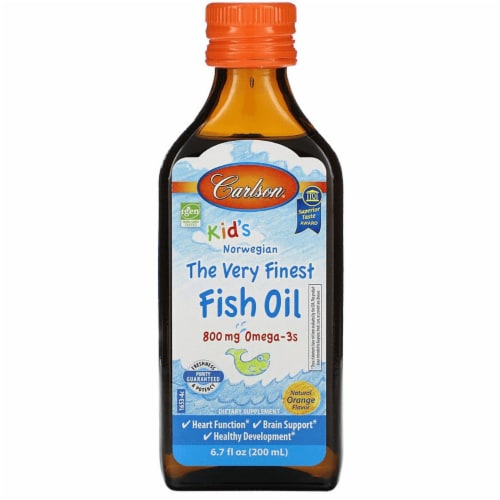 Carlson Kid's Norwegian The Very Finest Fish Oil - Orange 800 mg 6.7 fl oz Liq Perspective: front