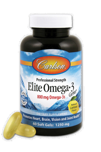 Carlson Elite Omega 3 800 mg Softgels Perspective: front