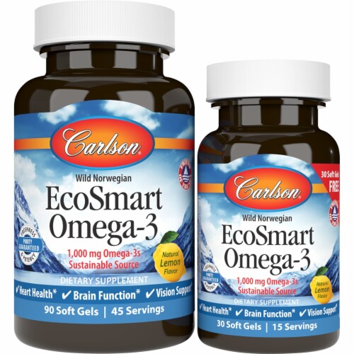 Carlson  EcoSmart Omega-3   Lemon Perspective: front