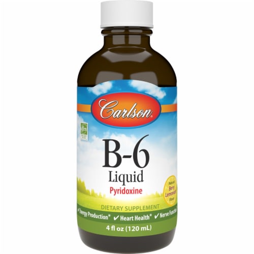 Carlson B-6 Liquid - Berry Lemonade 100 mg 4 fl oz Liq Perspective: front