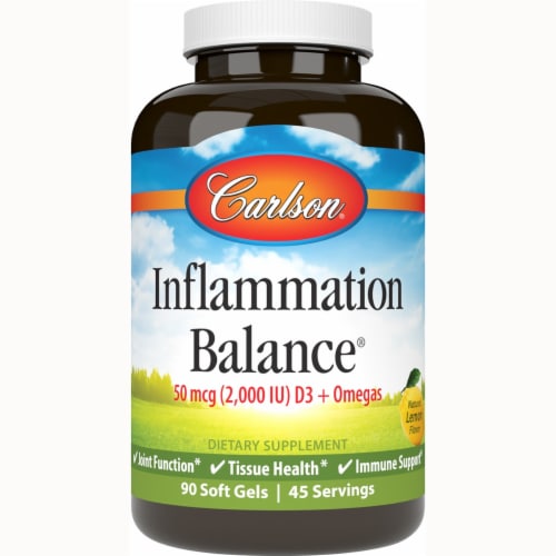 Carlson Inflammation Balance - Lemon 90 Sgels Perspective: front