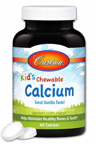 Carlson for Kids Chewable Calcium Tablets 250mg Perspective: front