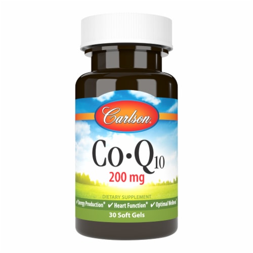 Carlson® Co-Q10 Soft Gels 200mg Perspective: front