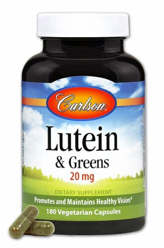 Carlson Lutein & Greens Capsules 20mg Perspective: front
