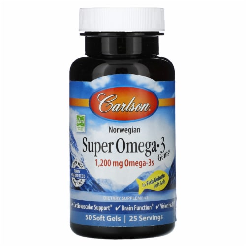 Carlson Super Omega-3 Gems 600 mg - 50 Soft Gels, 50 Count - Fry’s Food